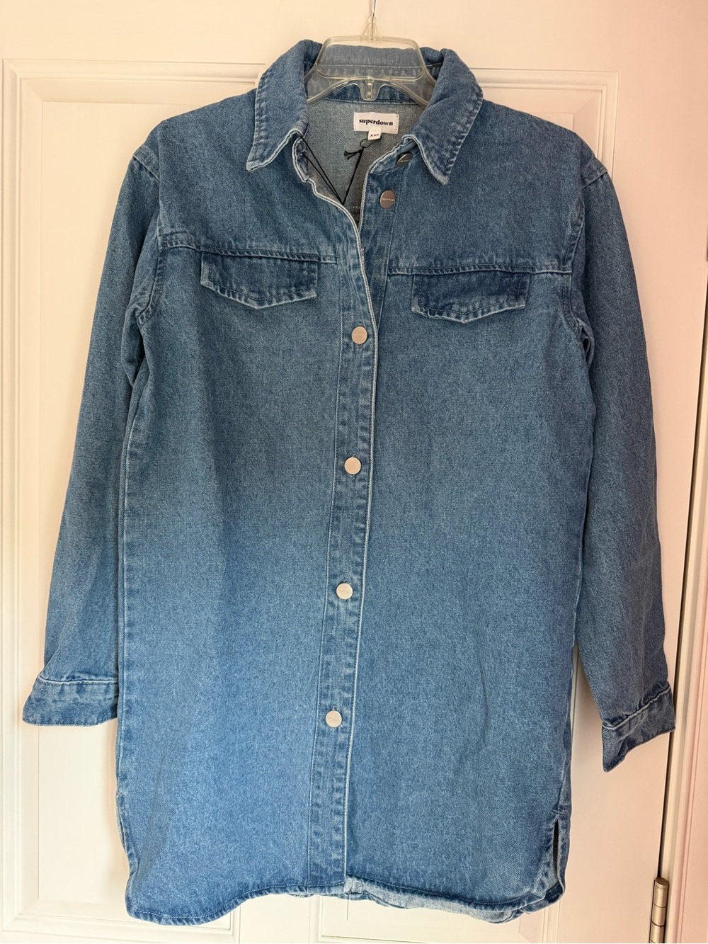 SUPERDOWN Button-Front Denim Mini Dress - XXS, NWT